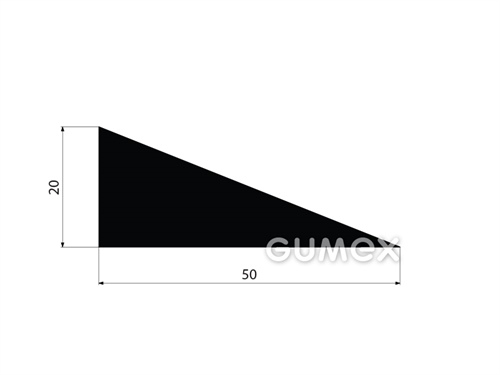 "Dreieck" Gummiprofil, 20x50mm, 65°ShA, NBR, -40°C/+70°C, schwarz, 